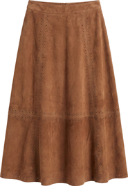 Cartolina Presley Genuine Suede Midi Skirt