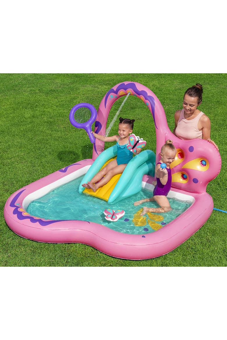 Inflatable Water Play Center & Pool, Butterfly Wonder, Alternate, color, Multicolored