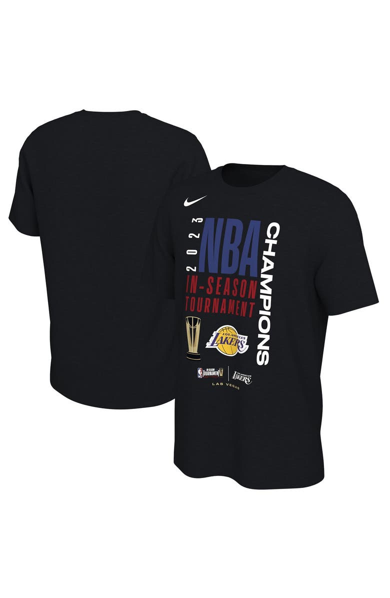 Nike Unisex Nike Black Los Angeles Lakers 2023 NBA In-Season Tournament Champions Locker Room T-Shirt, Alternate, color,