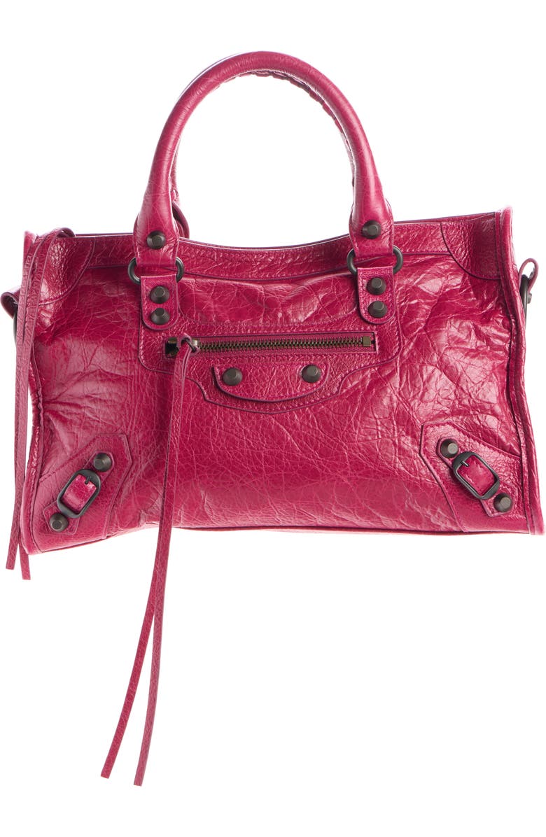 Balenciaga Small Le City Leather Satchel, Main, color, 5729 Framboise