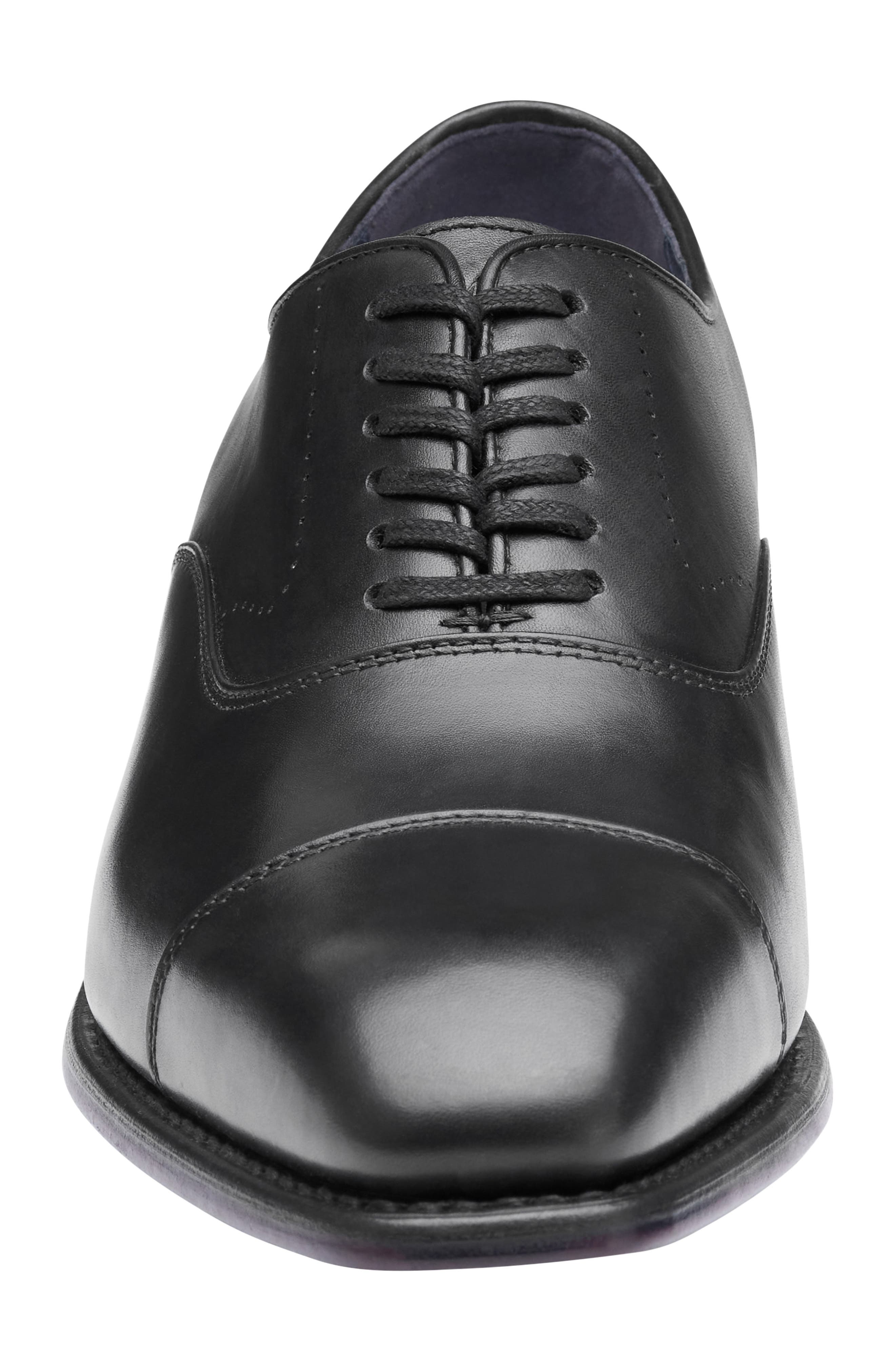 Johnston & Murphy Ashton Cap Toe Derby, Alternate, color, Black Full Grain