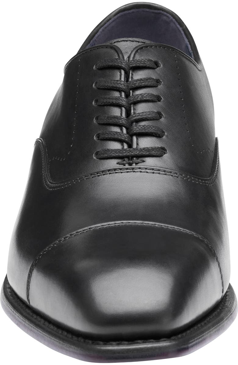 Johnston & Murphy Ashton Cap Toe Derby, Alternate, color, Black Full Grain