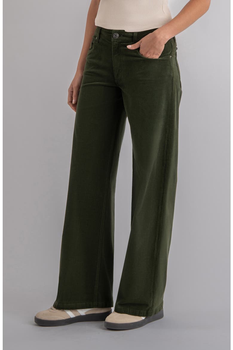 Jean Wide Leg Corduroy Pants, Alternate, color, LEAFY GREEN