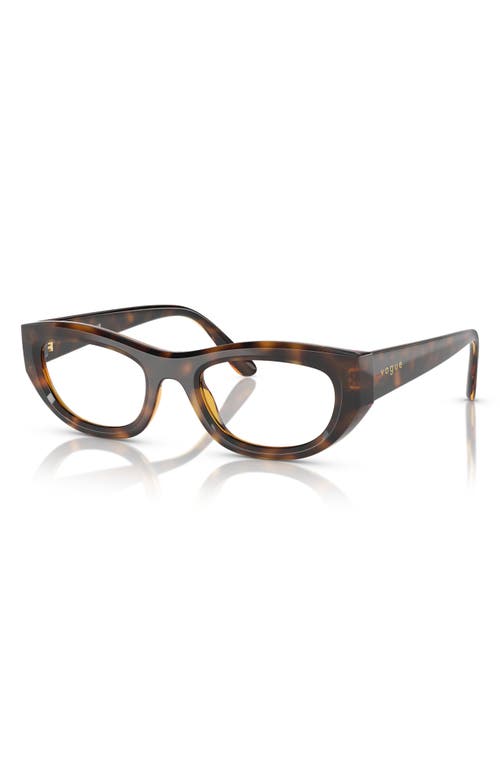 Vogue 51mm Oval Optical Glasses In Havana