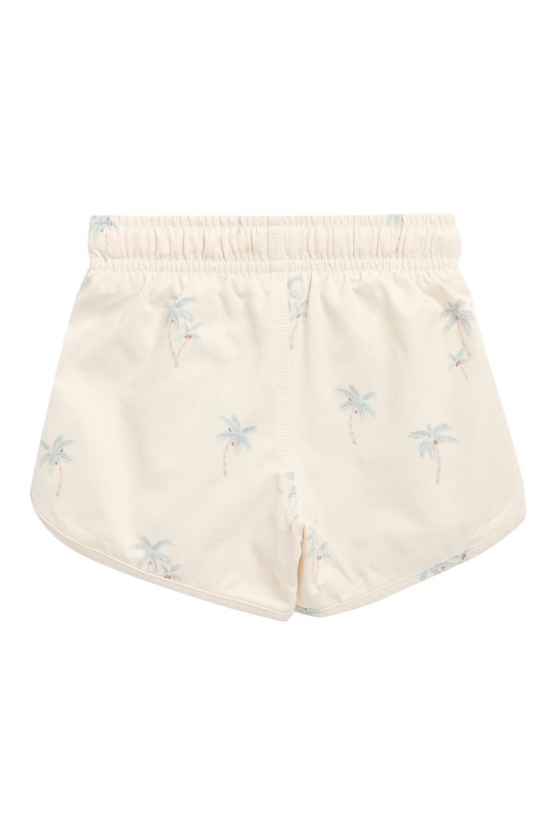 Palm Print Swim Trunks, Alternate, color, NATURAL