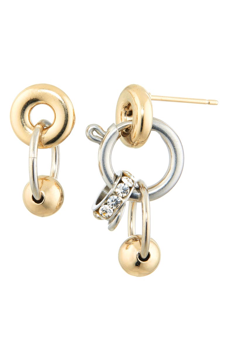 Justine Clenquet Kris Mismatched Hoop Earrings, Main, color, Gold N Palladium