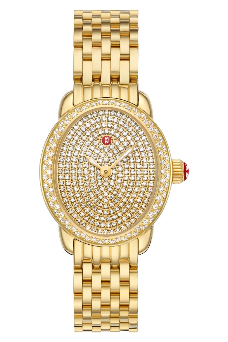 Serein Oval Diamond Bracelet Watch, 24mm x 27mm, Main, color, GOLD