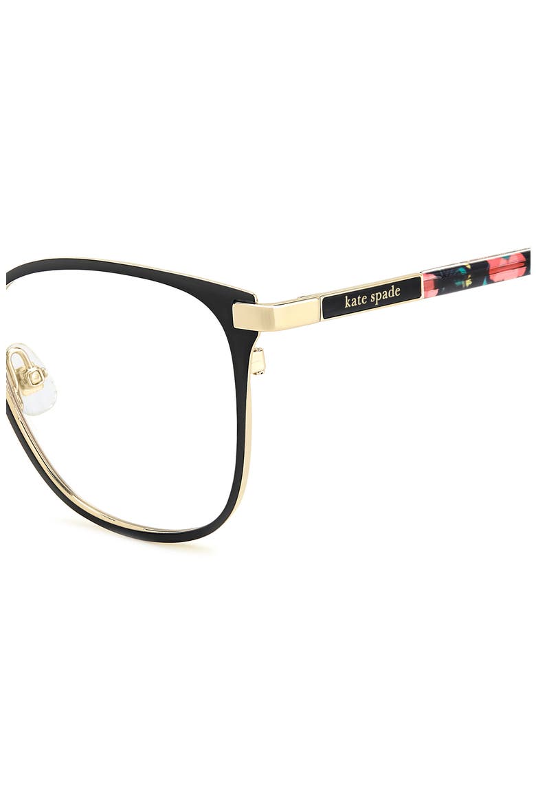 terriann 51mm square optical glasses, Alternate, color, BLACK