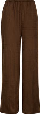 TOTEME Monogram Embroidered Flannel Pajama Pants