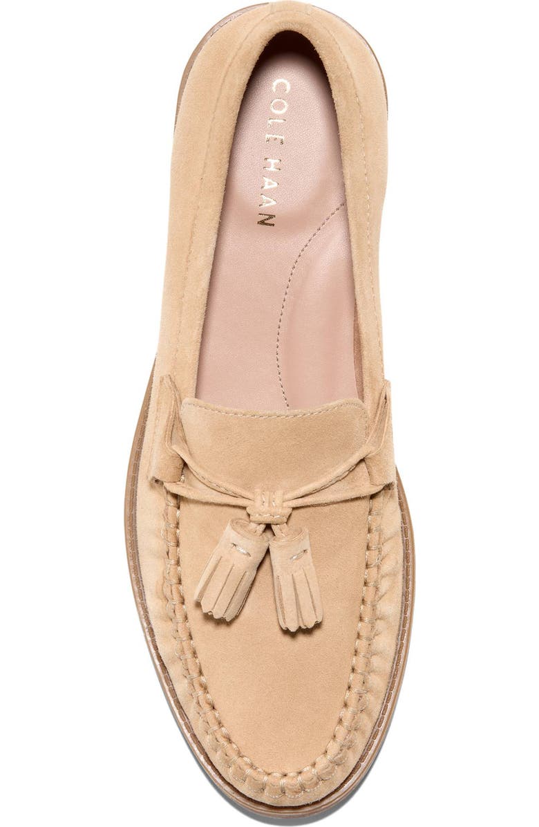 Cole Haan Stassi Tassel Loafer, Alternate, color, Buckwheat Suede