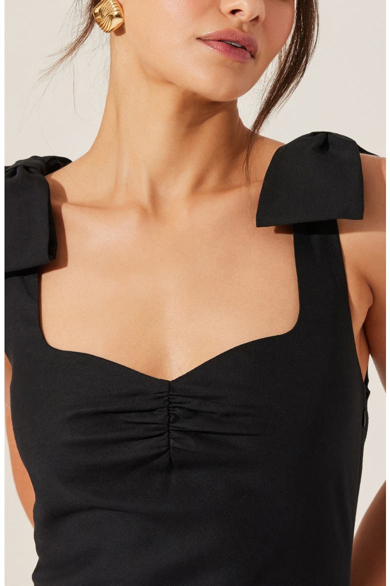 Kateleya Bow Strap Dress, Alternate, color, BLACK
