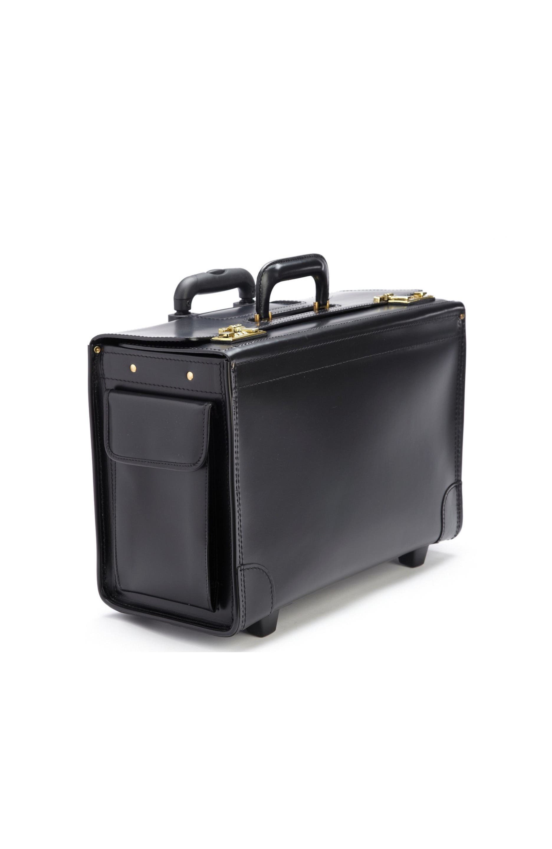 Litigator Leather Wheeled Catalog Case, Main, color, Black