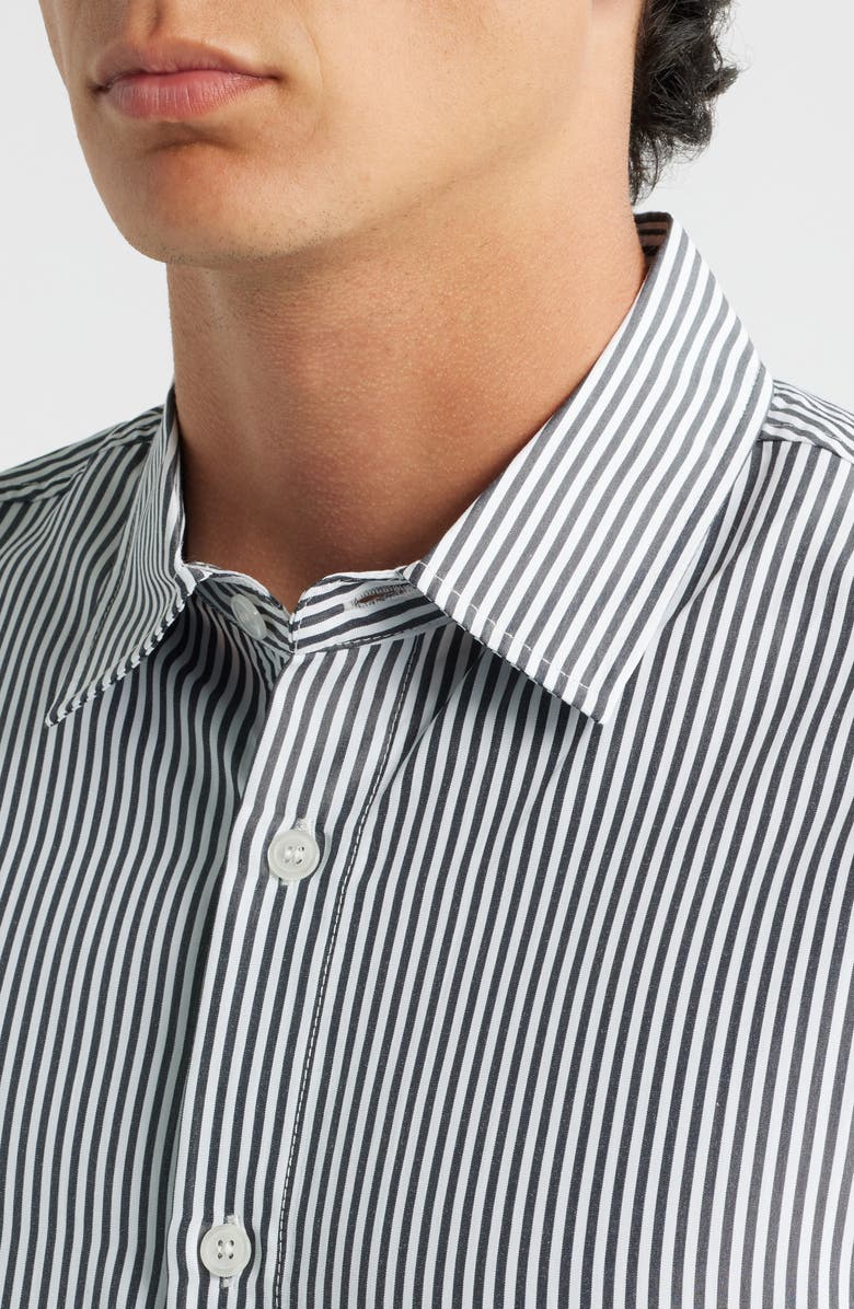 KROST Embroidered Stripe Button-Up Shirt, Alternate, color, Black