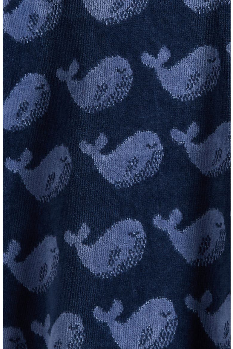 Whale Print Hooded Towel Poncho, Alternate, color, BLUE