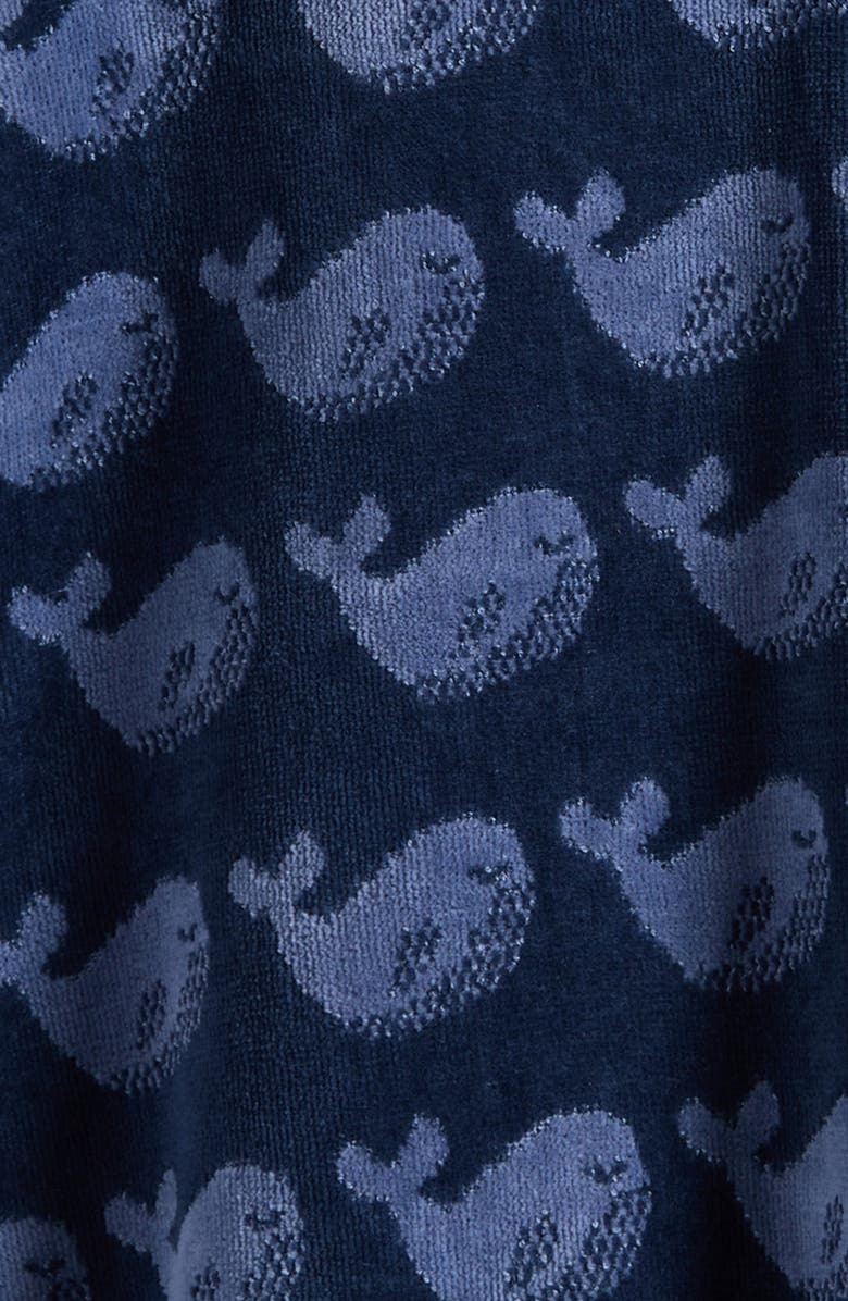 Little Green Radicals Whale Print Hooded Towel Poncho, Alternate, color, Blue