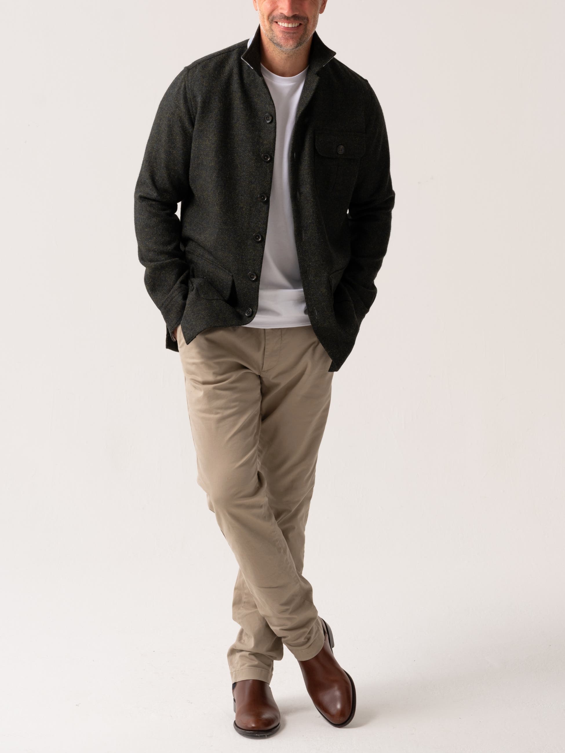 Long Sleeve Wool Shirt-Jacket - image 2