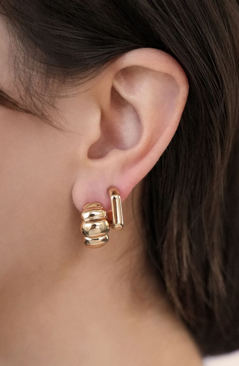 Ettika 2-Pack Huggie Hoop Earrings, Alternate, color, Gold