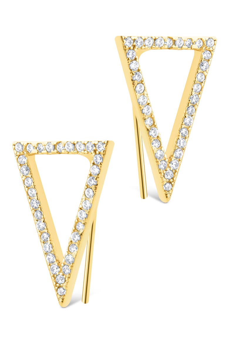 Janine Cubic Zirconia Geometric Threader Earrings, Alternate, color, GOLD