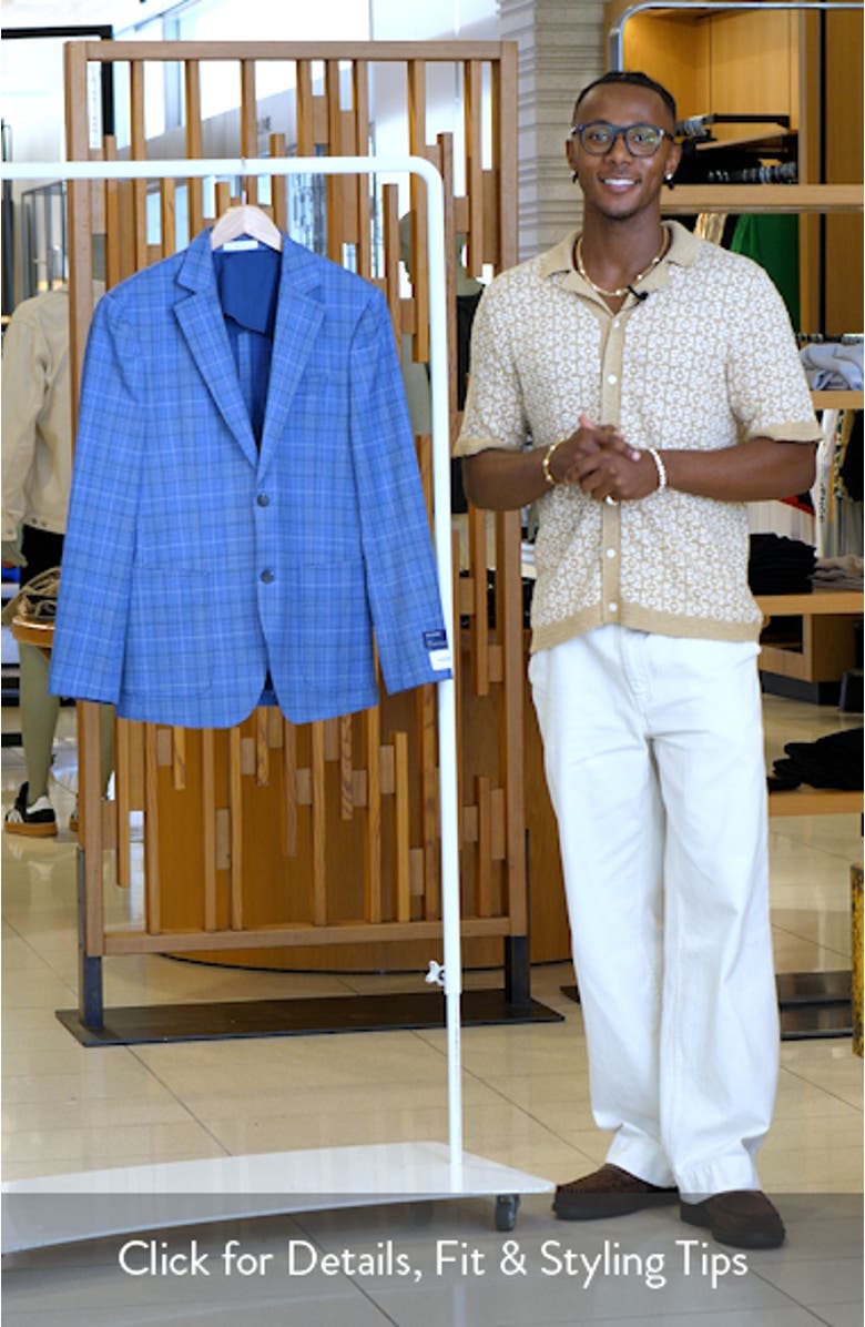 Azzur Plaid Wool Sport Coat, sales video thumbnail