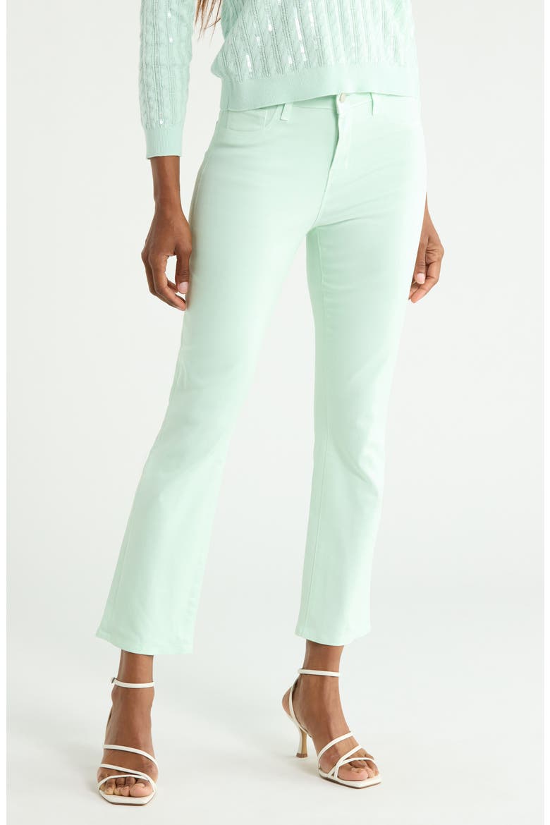 Tati High Waist Ankle Micro Bootcut Jeans, Main, color, PALE JADE COATED