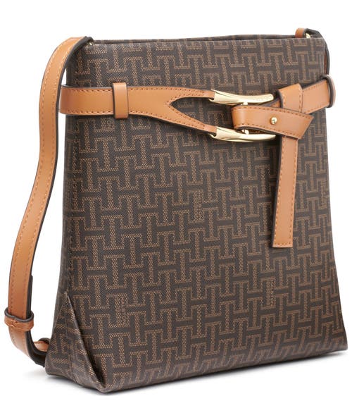 Shop Halston Tasha Crossbody Bag In Brown/oak