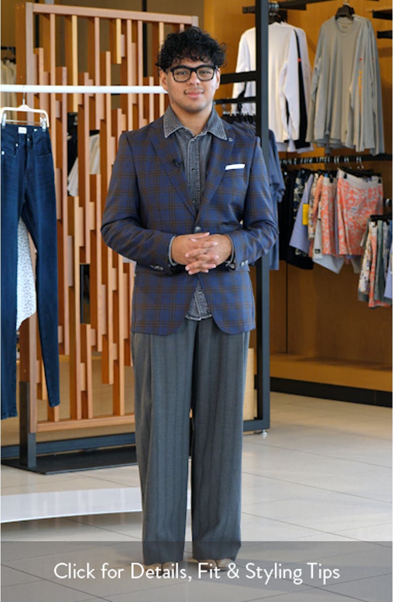 Hutson Slim Fit Navy Plaid Wool Sport Coat, sales video thumbnail