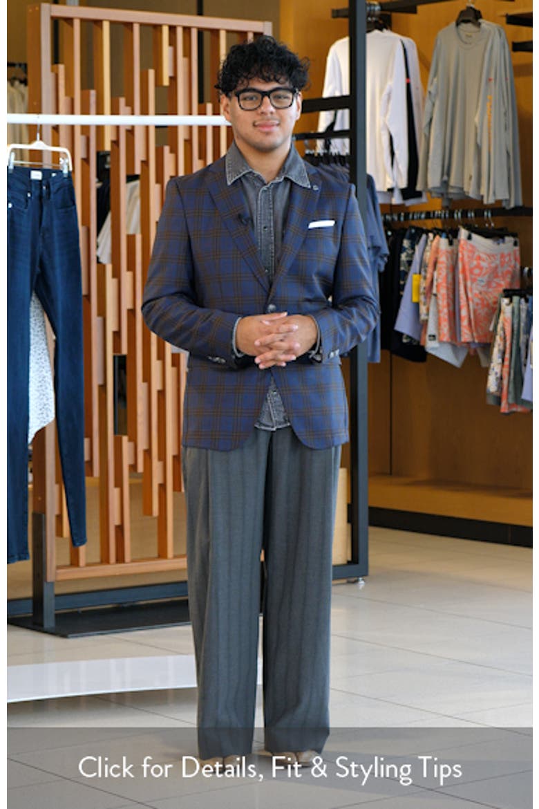 Hutson Slim Fit Navy Plaid Wool Sport Coat video