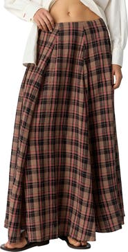 Free People Ives Plaid Maxi Skirt