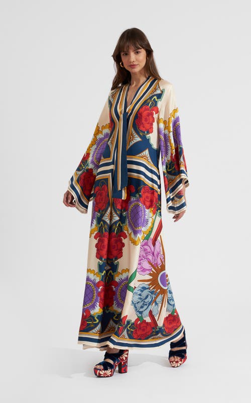 La Doublej La Double J Foulard Liberty Printed Magnifico Dress In Taormina Placée Rust
