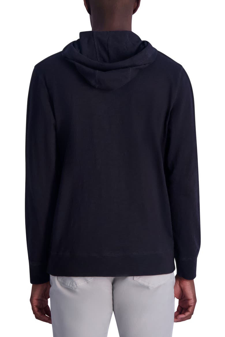 Slub Hooded Long Sleeve T-Shirt, Alternate, color, BLACK