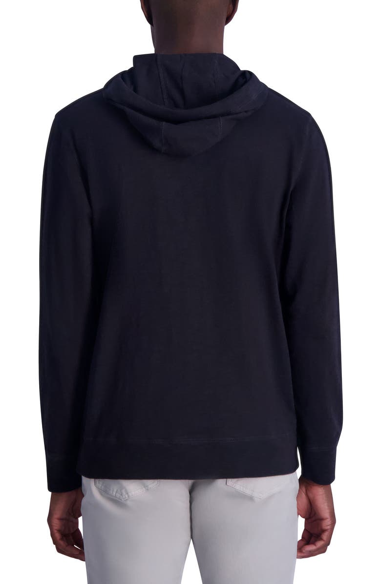 KARL LAGERFELD PARIS Slub Hooded Long Sleeve T-Shirt, Alternate, color,