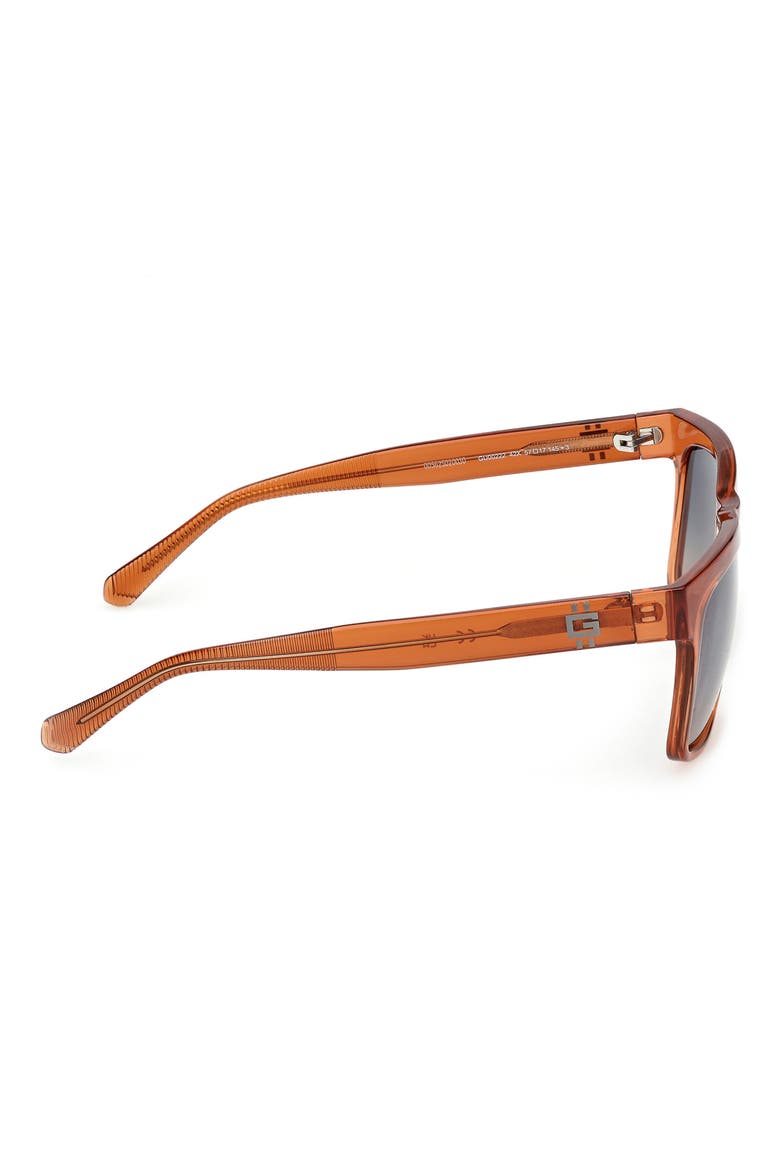 Square Sunglasses, Alternate, color, SHINY ORANGE / BLUE MIRROR