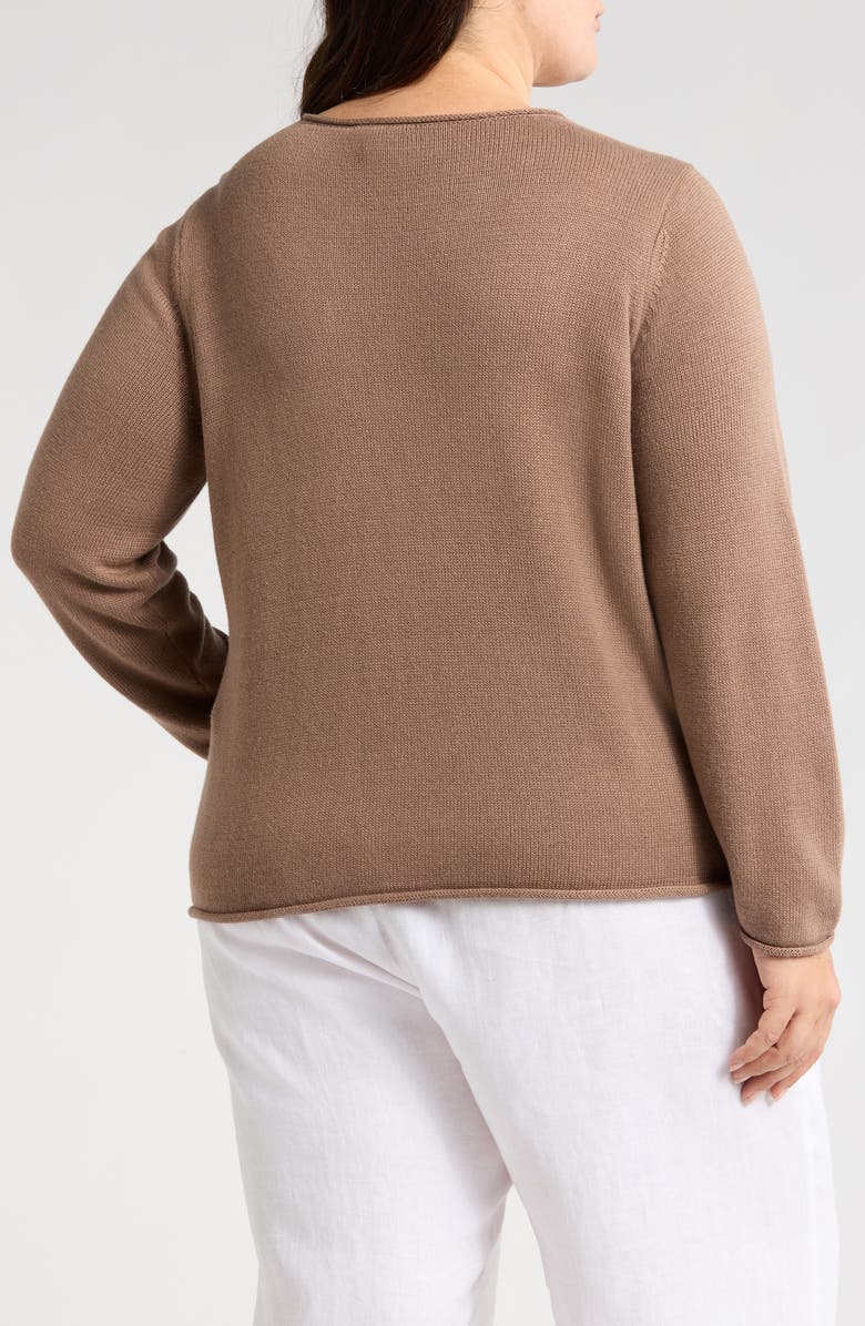 Eileen Fisher Jewel Neck Organic Cotton Blend Sweater, Alternate, color,