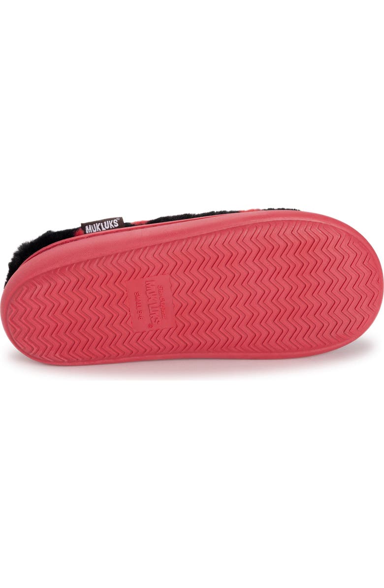 MUK LUKS Luan Faux Shearling Clog Slipper, Alternate, color, Black W/Red Hearts