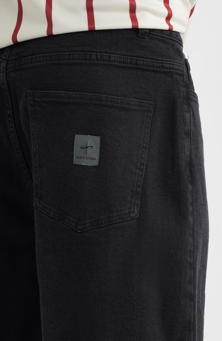 SANTO STUDIO Newport Cotton Denim Shorts, Alternate, color, Black Stone Washed
