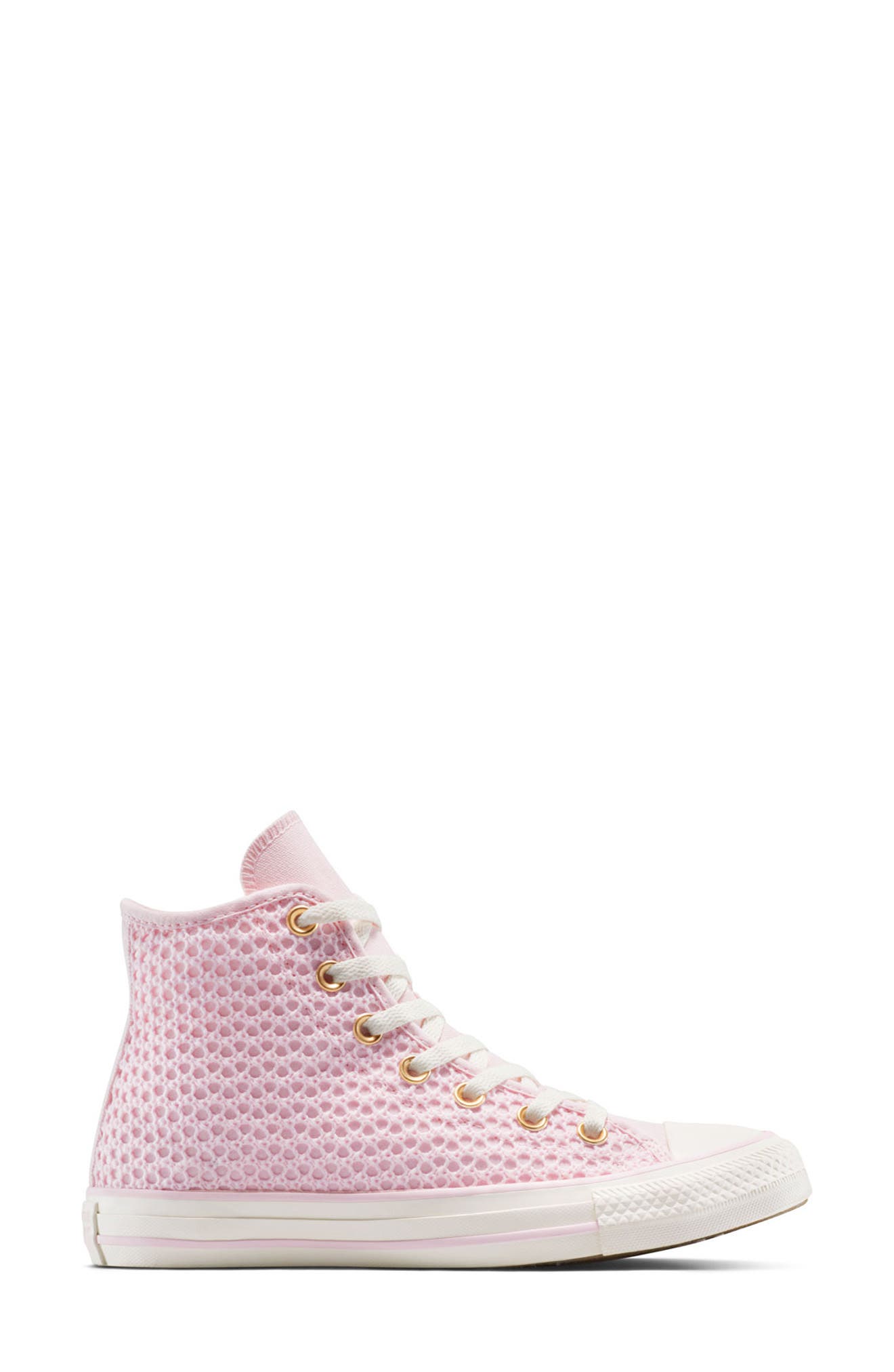 Converse Chuck Taylor All Star Canvas & Knit High Top Sneaker, Alternate, color, Sugar Berry/ Egret/