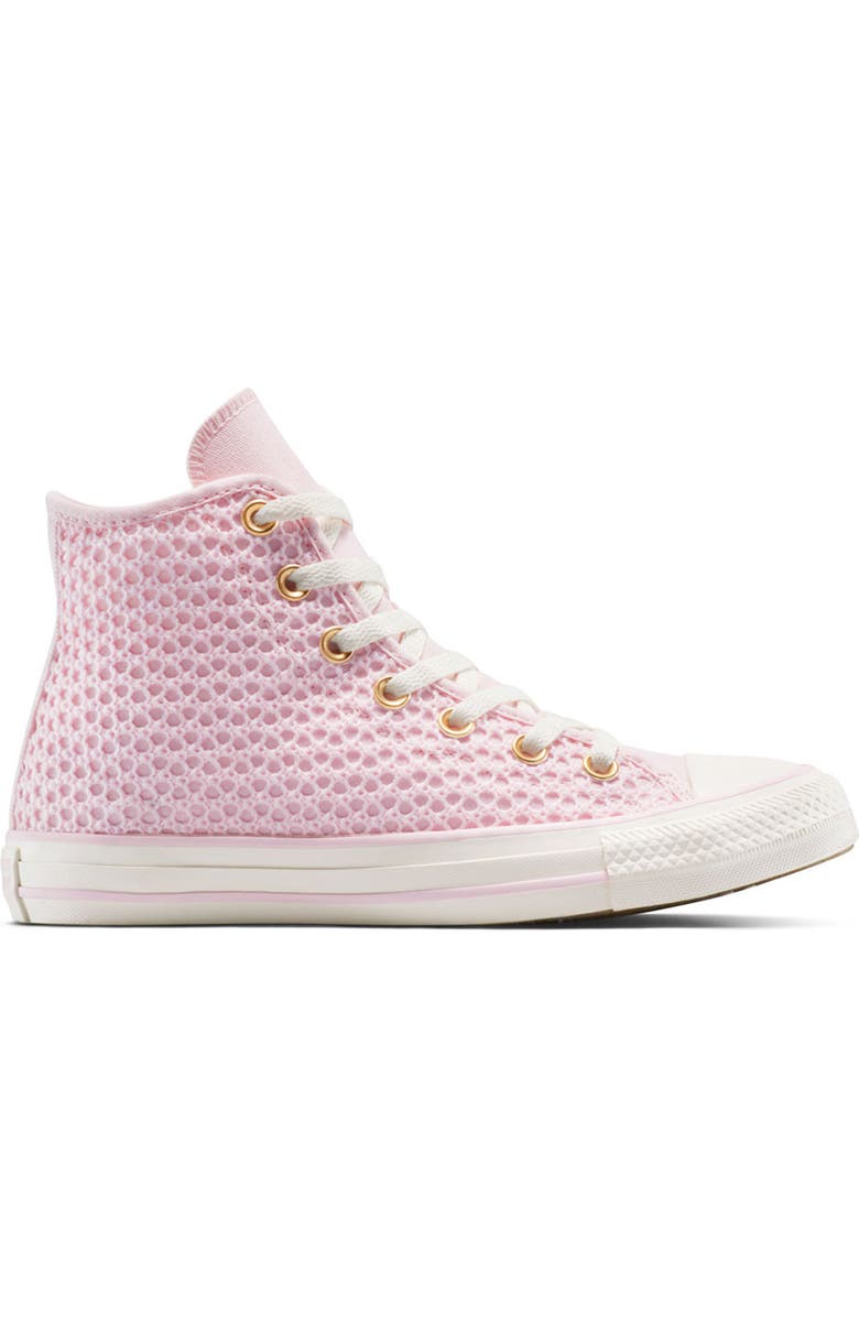 Converse Chuck Taylor All Star Canvas & Knit High Top Sneaker, Alternate, color, Sugar Berry/ Egret/