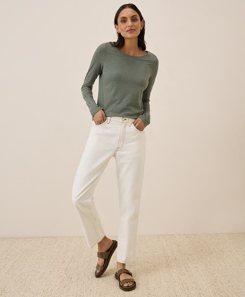 Pact Organic Cotton Featherweight Slub Long Sleeve Tee In Castor Grey