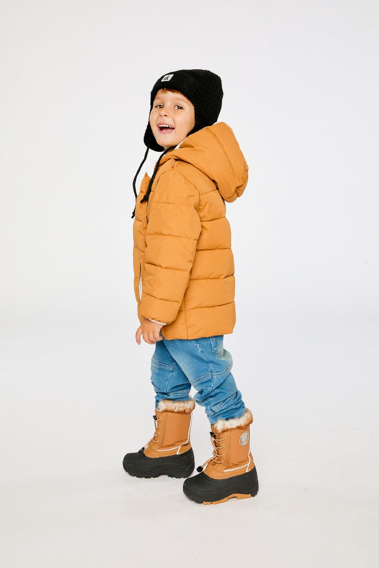 Quilted PrimaLoft Car Seat Adapted Winter Jacket, Alternate, color, Brown Sugar