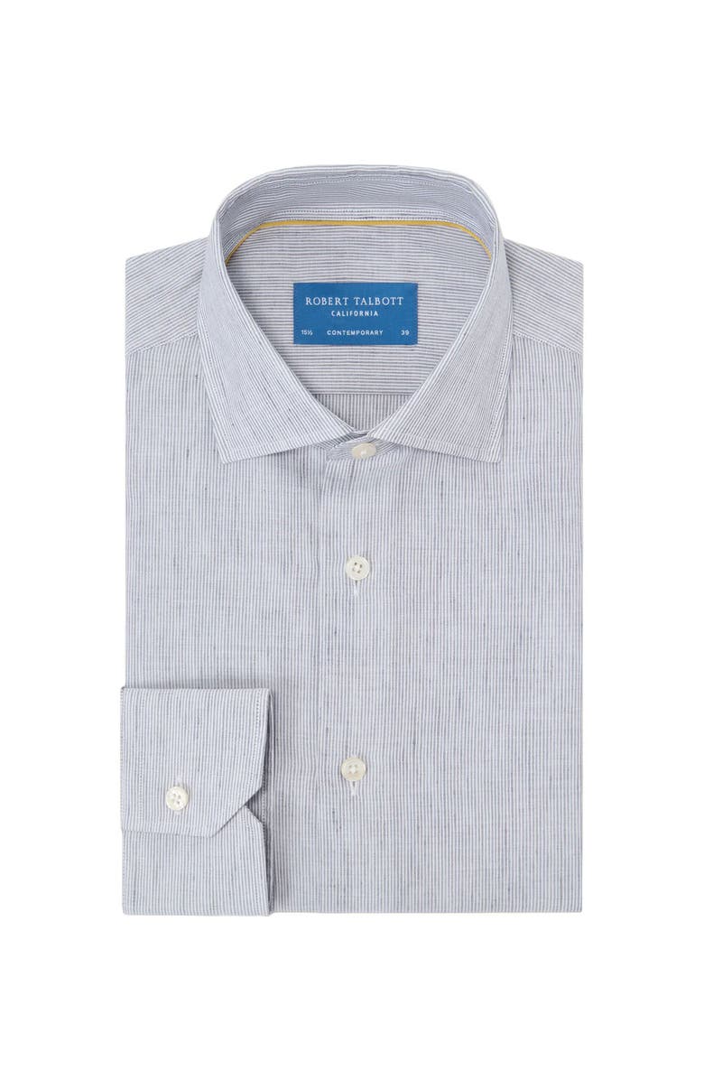 Robert Talbott Reynolds Micro Stripe Cotton/Linen Contemporary Fit Shirt, Main, color,