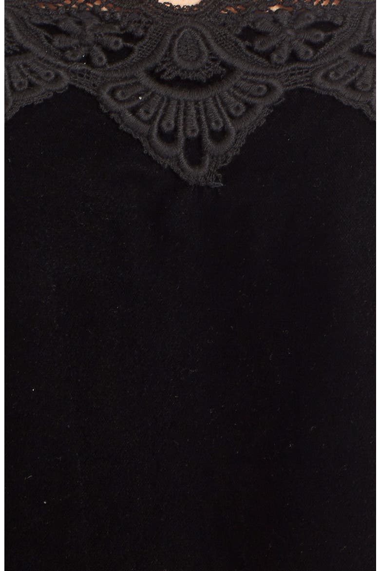 'Dreams' Lace Trim Tunic Dress, Alternate, color, BLACK
