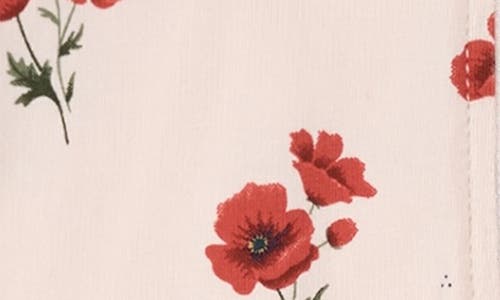 Firsts By Petit Lem Poppy Print Footed Stretch Cotton One-piece Pajamas In Pink
