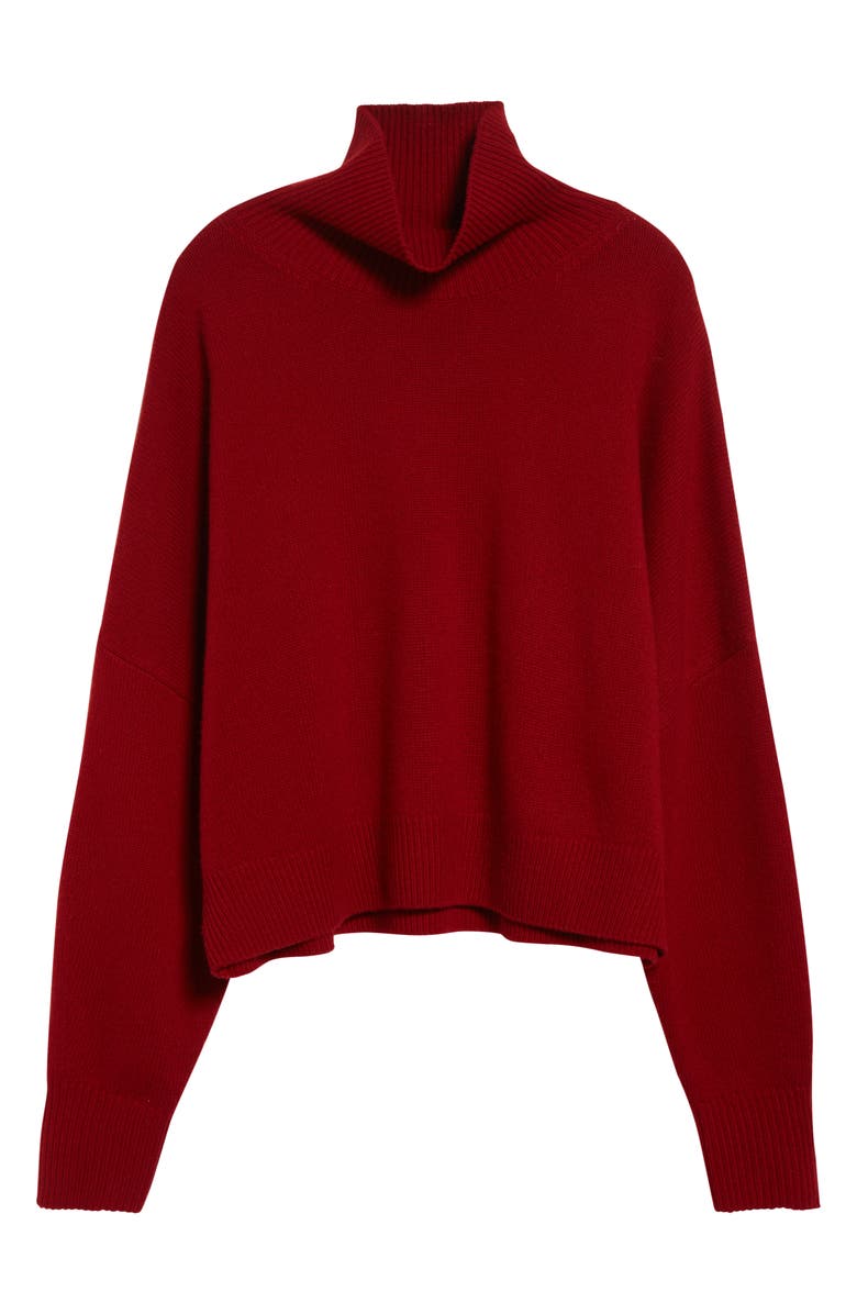 LOULOU DE SAISON Luke Stand Collar Wool & Cashmere Sweater, Alternate, color, Red