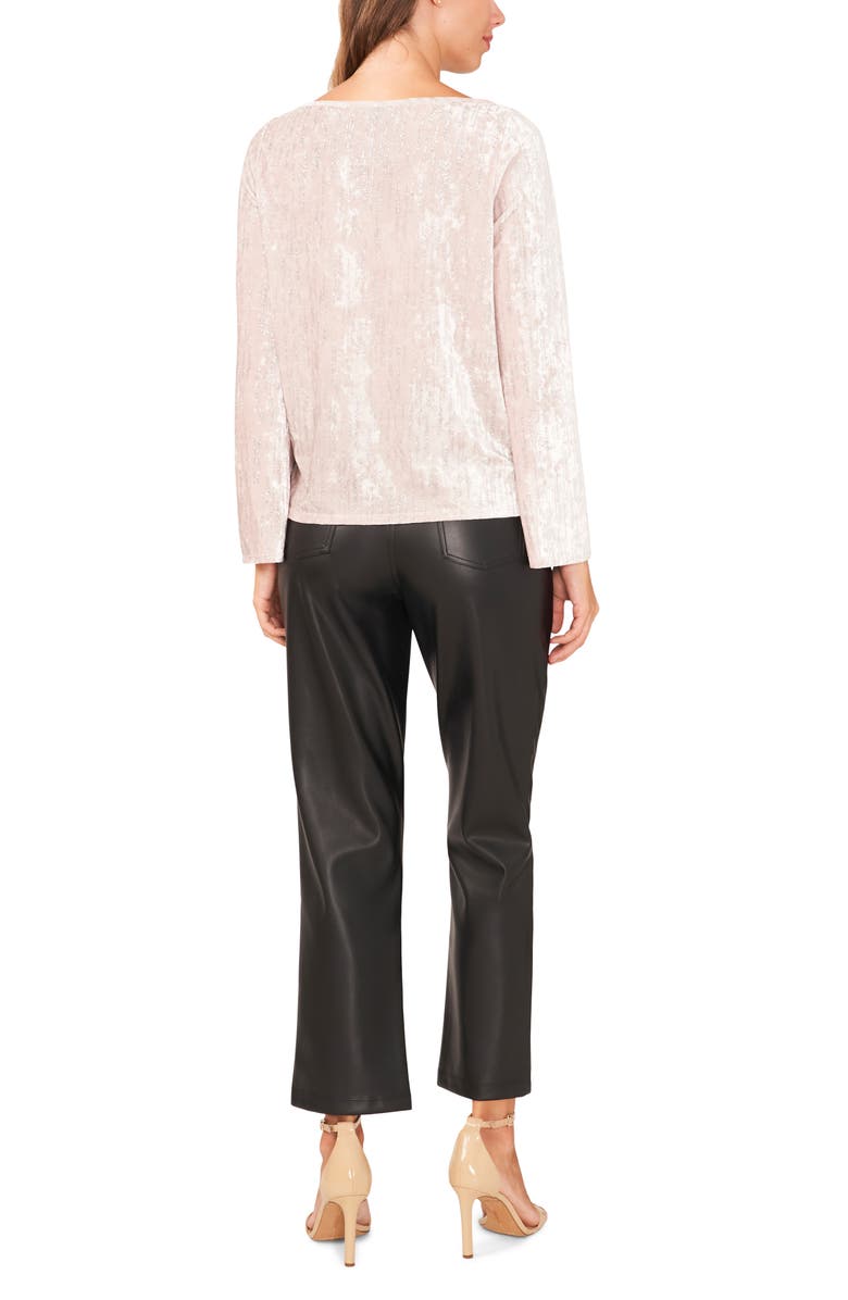 Halogen<sup>®</sup> Metallic Split Cuff Velvet Top, Alternate, color, 