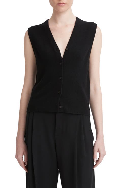 Shrunken Button Wool & Cashmere Blend Vest