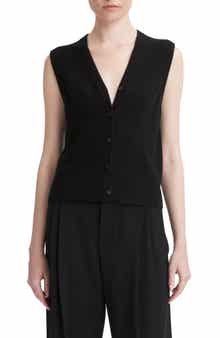 Vince Shrunken Button Wool & Cashmere Blend Vest
