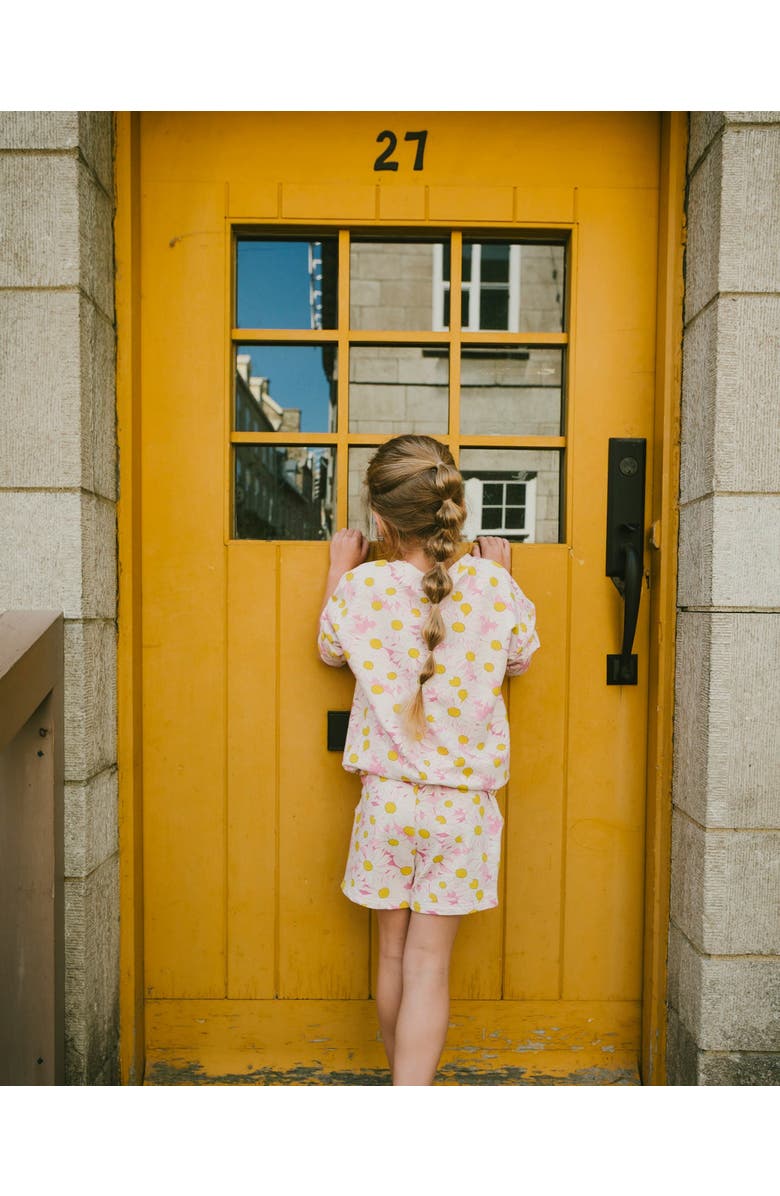 Deux par Deux French Terry Daisies Sweatshirt, Alternate, color, Pink Printed Daisies