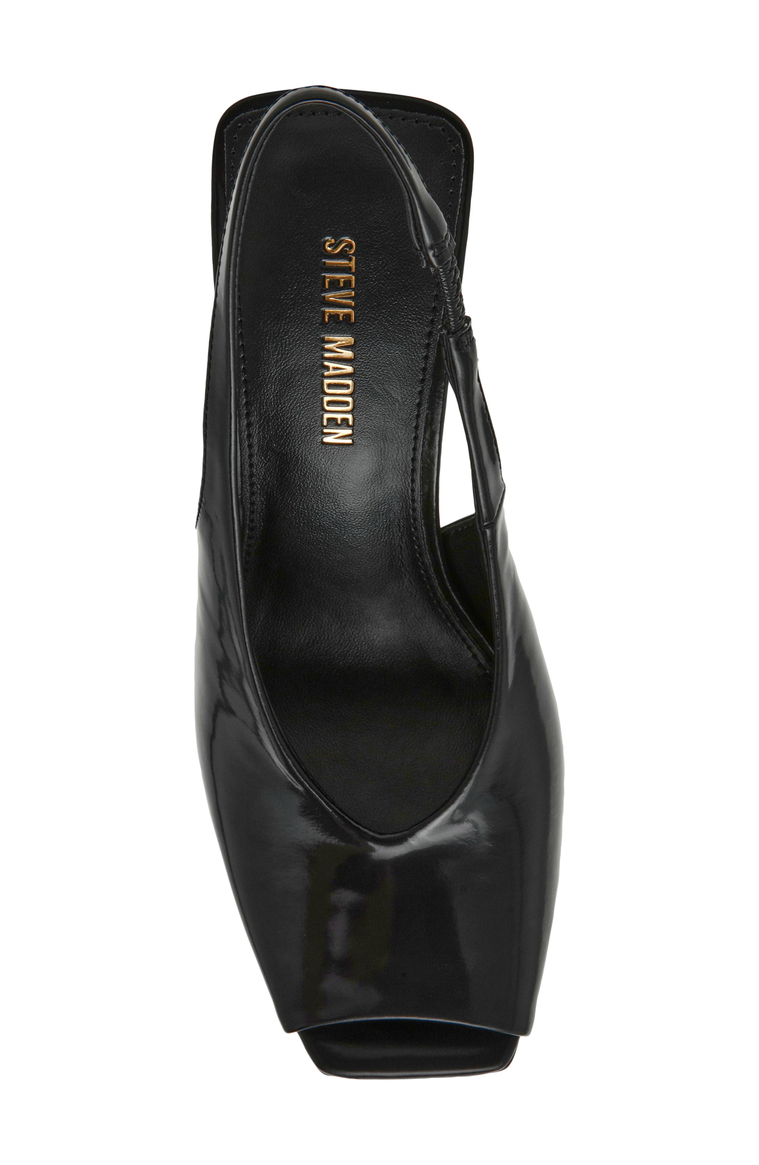 Steve Madden Lucian Slingback Peep Toe Sandal, Alternate, color, Black Leather