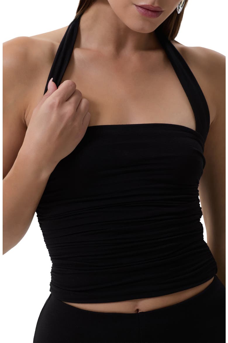 Aryana Knit Halter Top, Alternate, color, NOIR