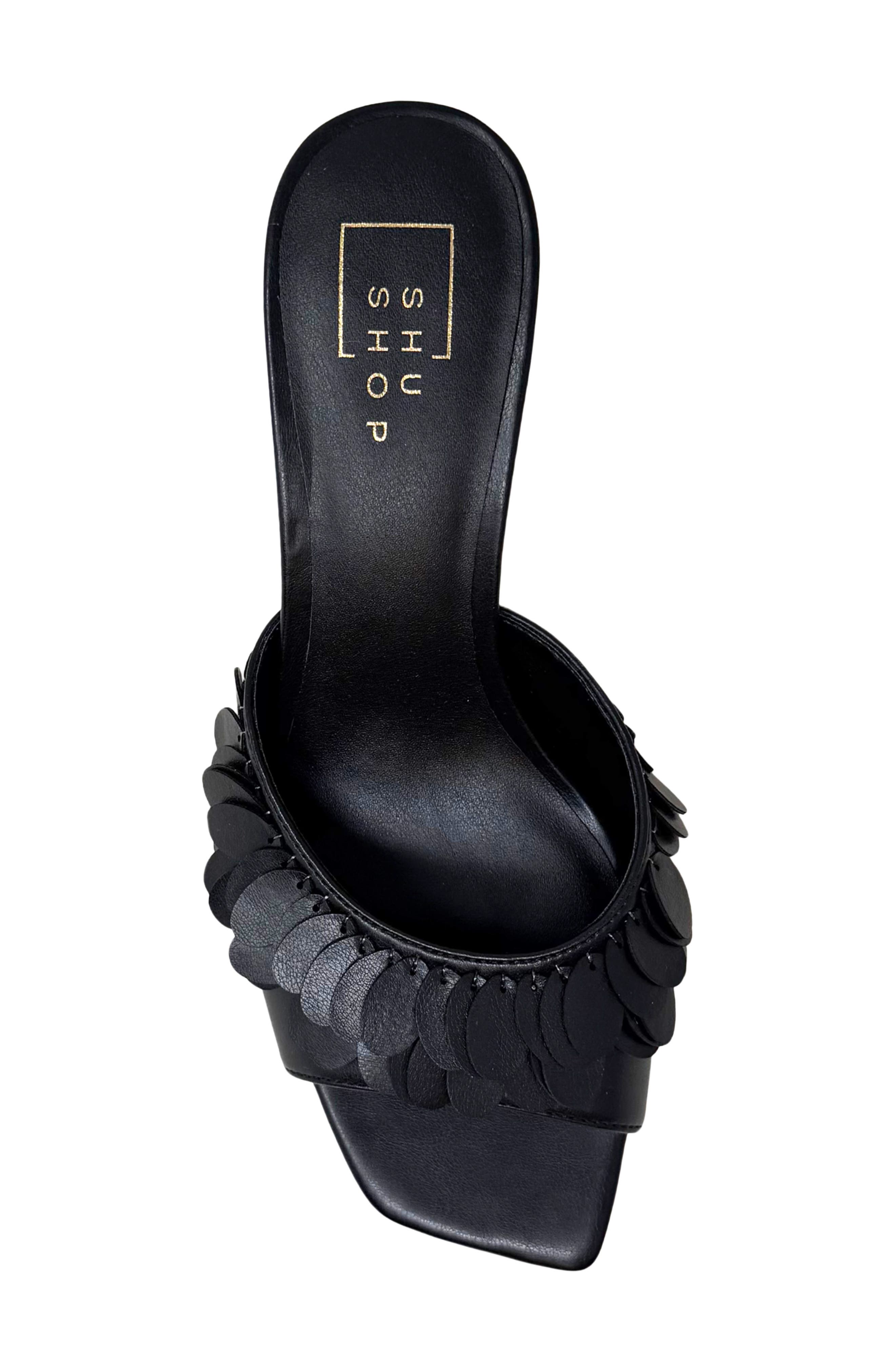 SHUSHOP Grace Slide Sandal, Alternate, color, Black